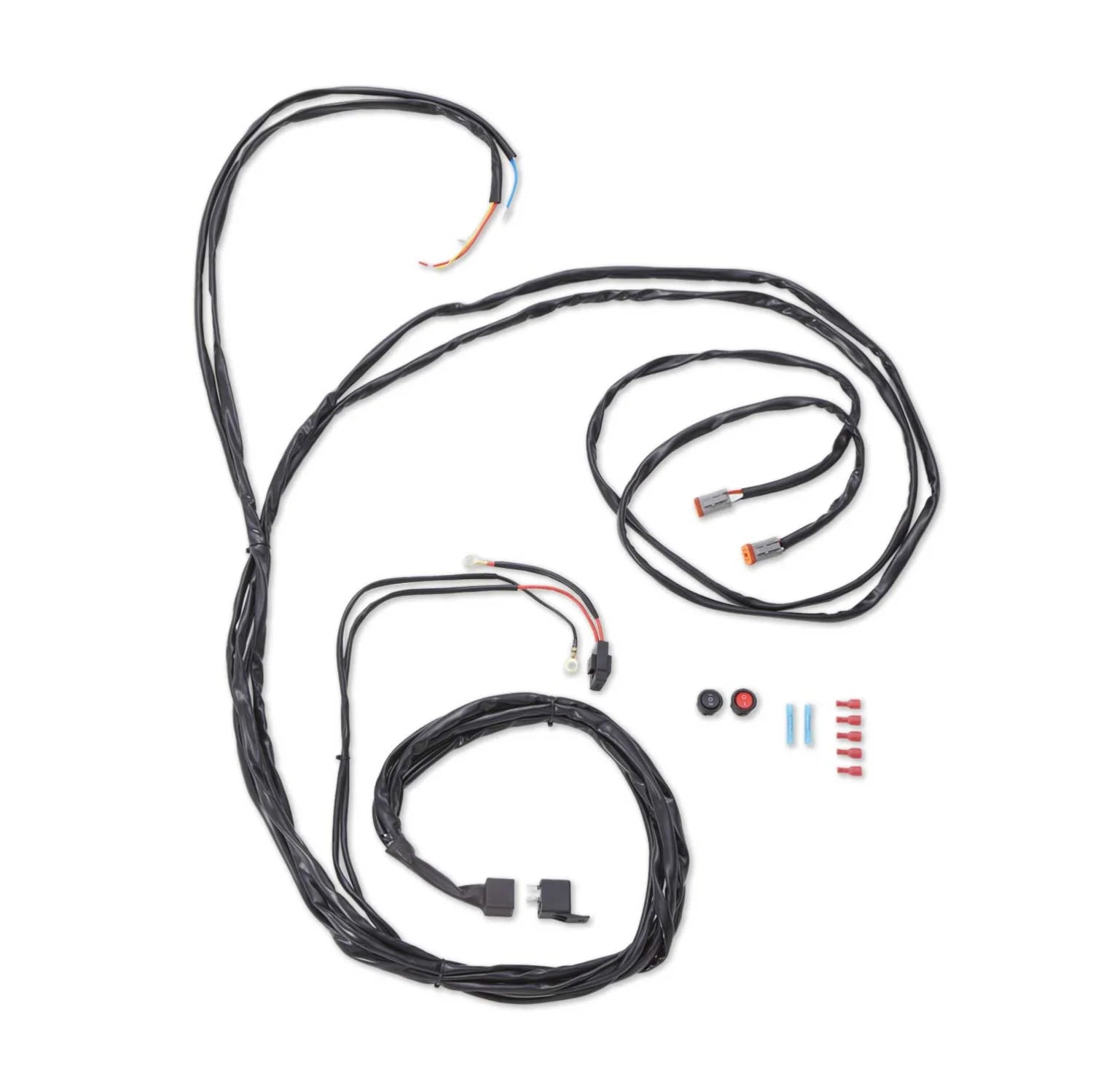 Kabelbaum für zwei Zusatzscheinwerfer mit 4 Pin DT Stecker - NUR PASSEND für Scheinwerfer LP-TRX3-7E und LP-RRDL9E-BL